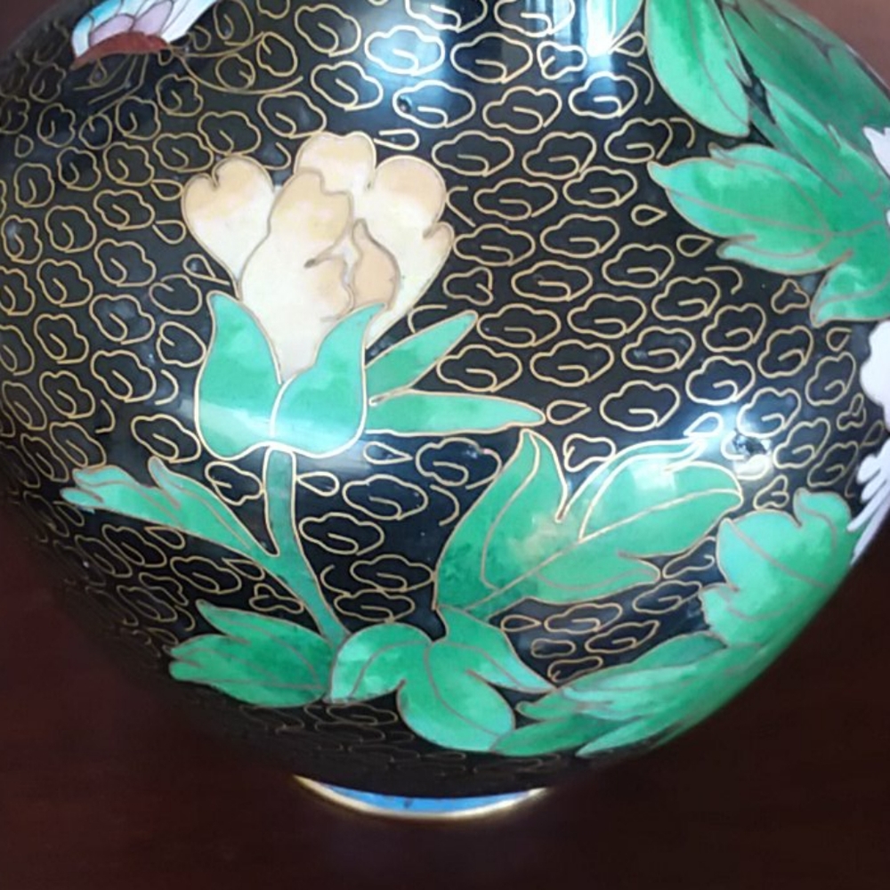 Beautiful Vintage Chinese Cloisonne Vase - Picture 4 of 10